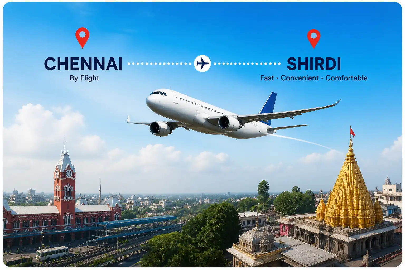Chennai to Shirdi Flight Route