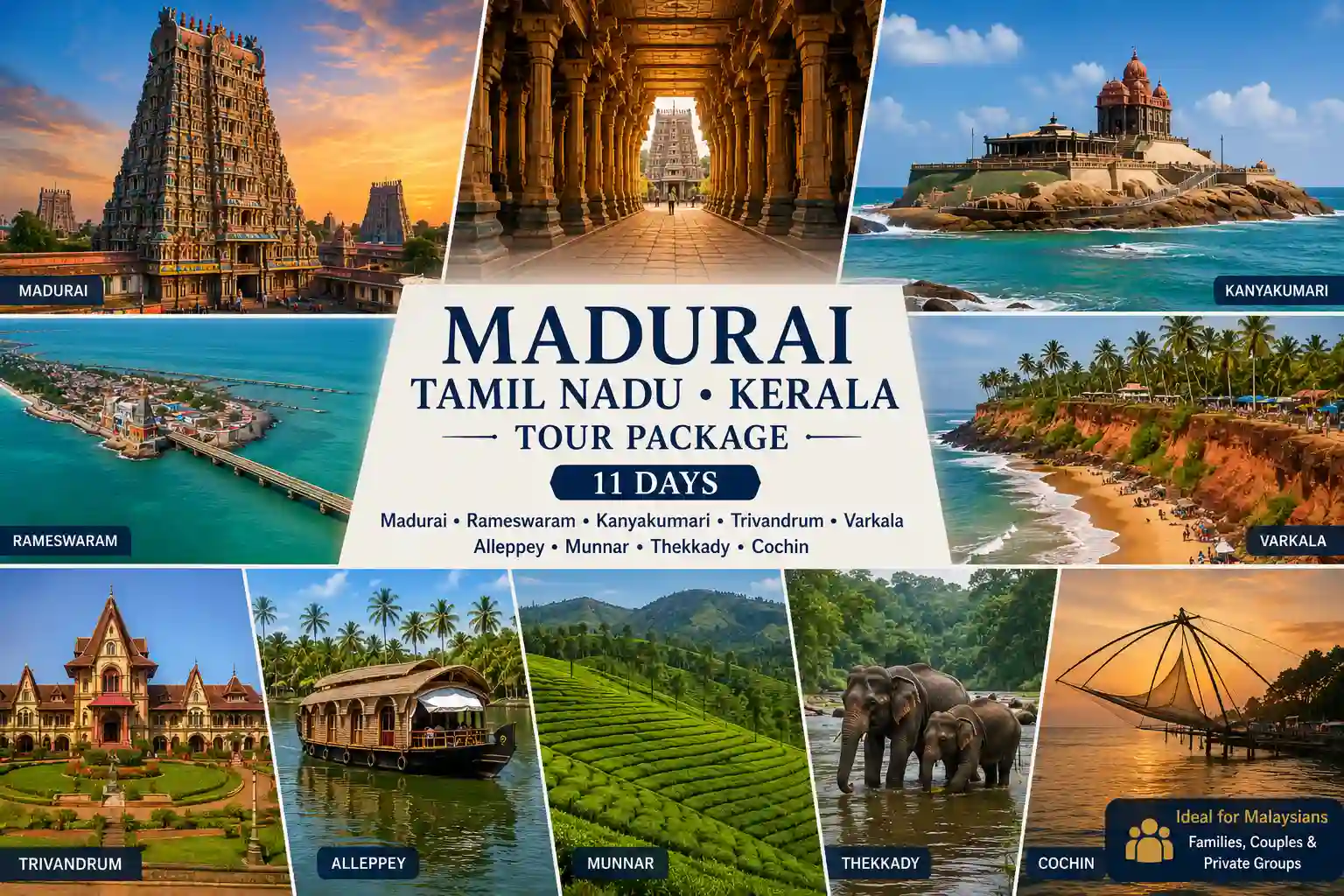 11 Days Madurai Tamil Nadu Kerala Tour Package