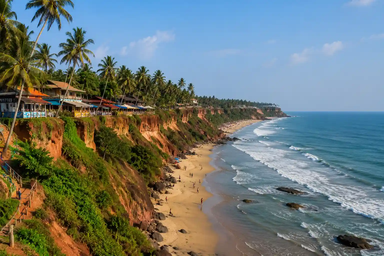 Varkala Cliff Beach Kerala